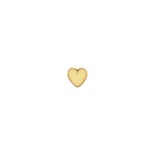 Stine A Gul Hjerteørering Petit Love Heart Yellow Enamel Gold 1181-02